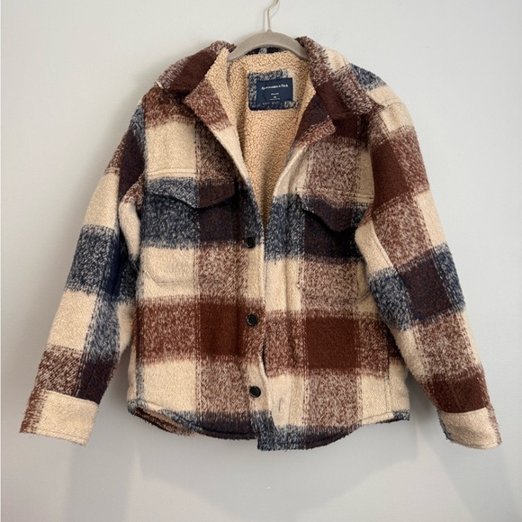Abercrombie & Fitch Plaid Sherpa-Lined Jacket